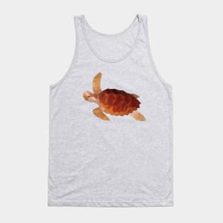 Brown Geometric Turtle Tank Top